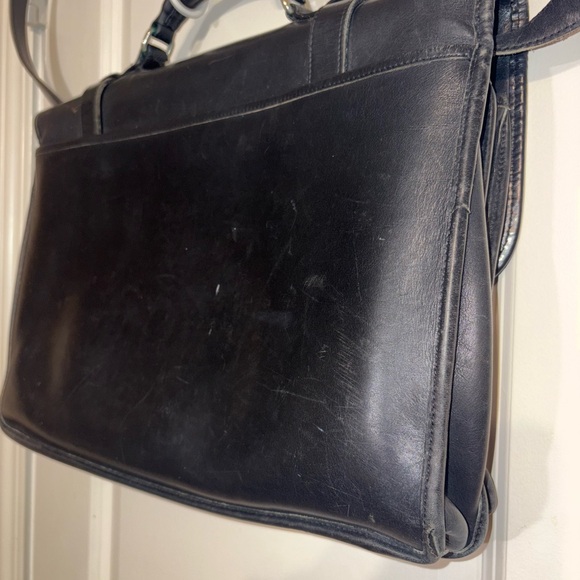 Coach Black Leather Buckle Flap Briefcase Messenger Bag 5325 (Unisex) - Picture 8 of 15